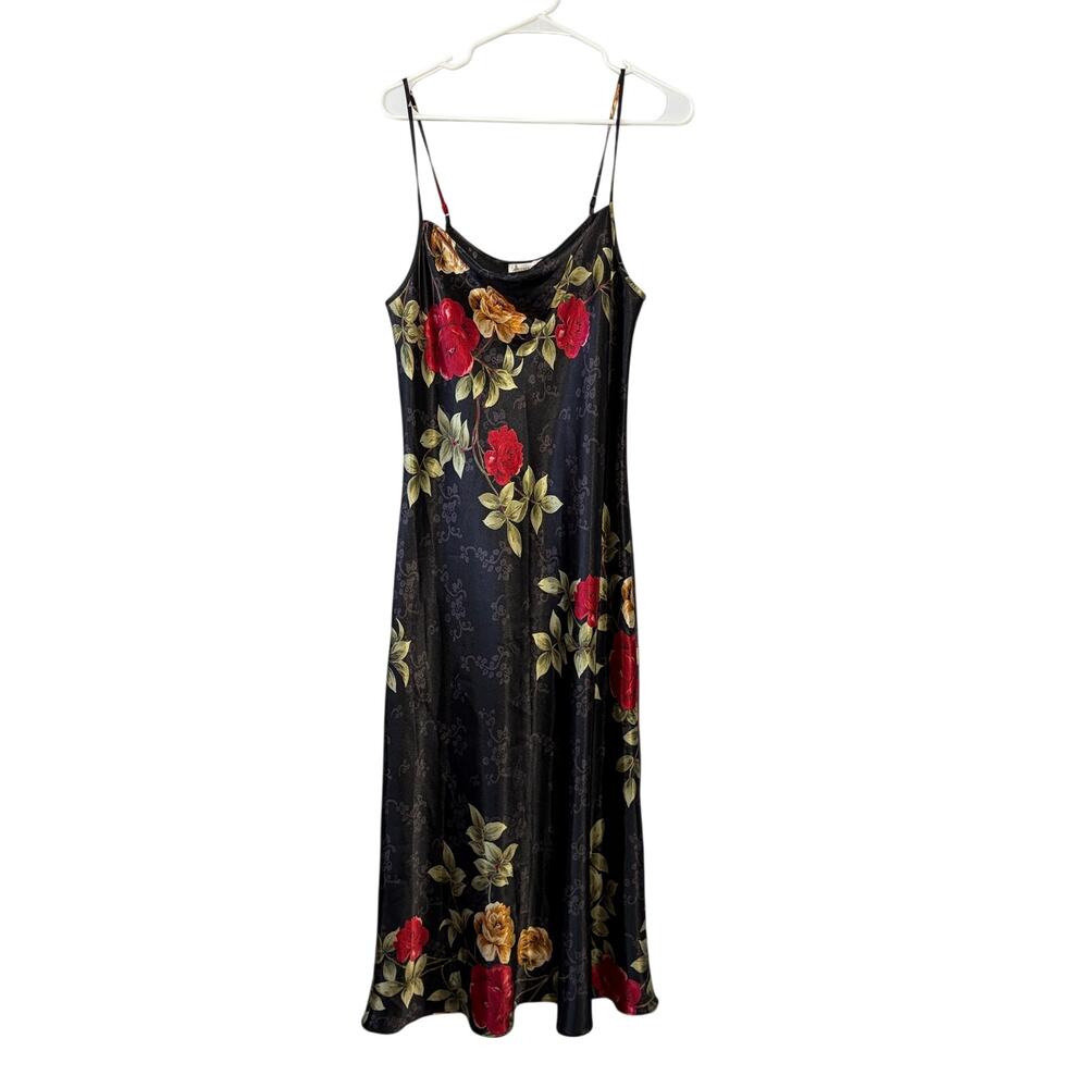 Vintage Black Floral Cami Dress M Gothic Whimsy Gothic Romantic
